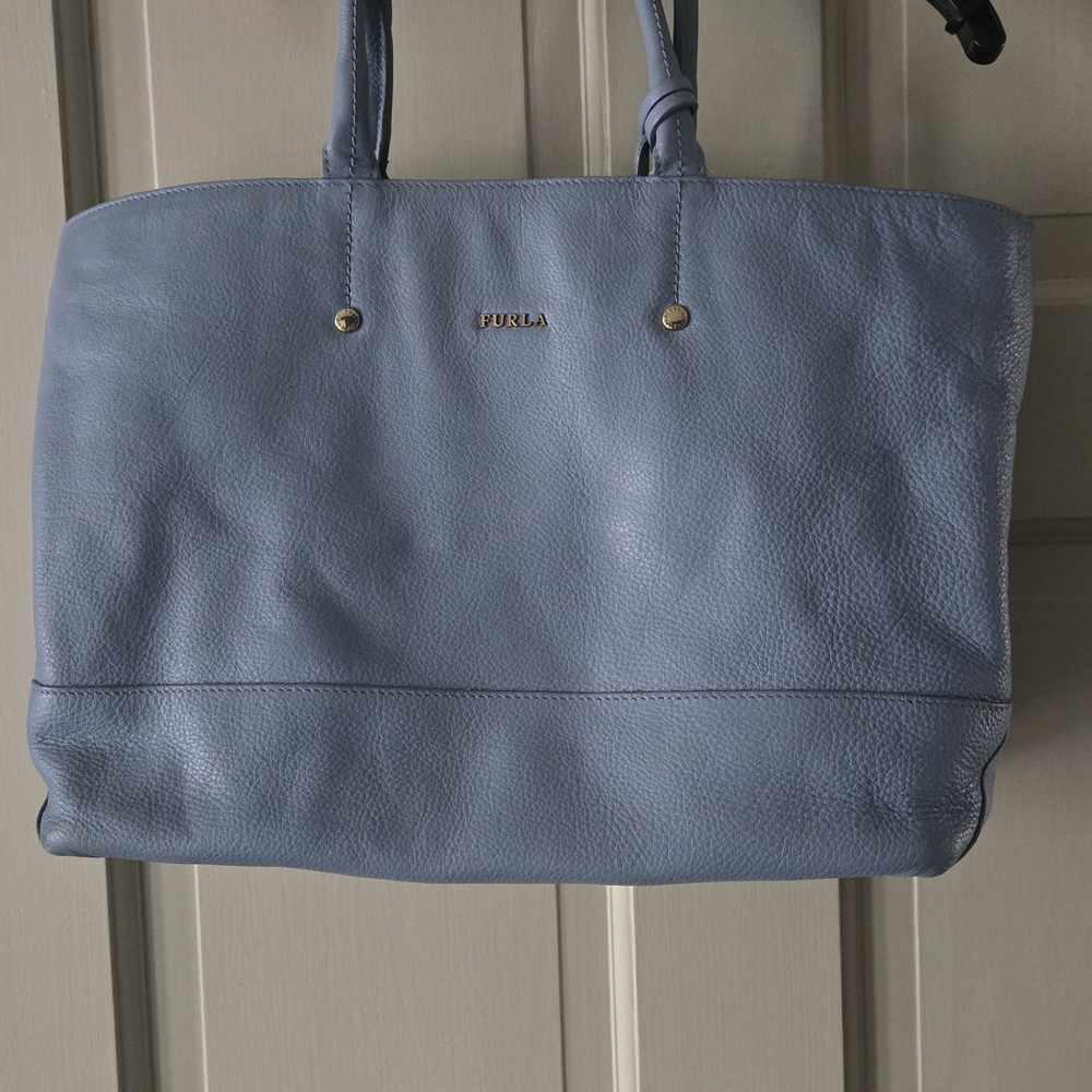 Furla Sky Blue Leather Tote